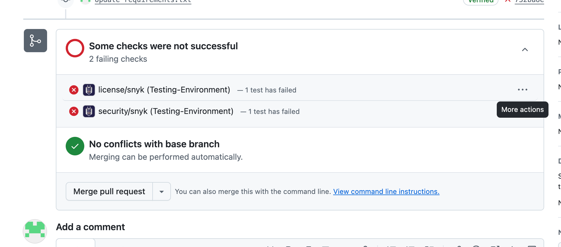 Unable to parse manifest file for requirements.txt file in PR check ...